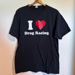 I Love Drag Racing Black T-Shirt